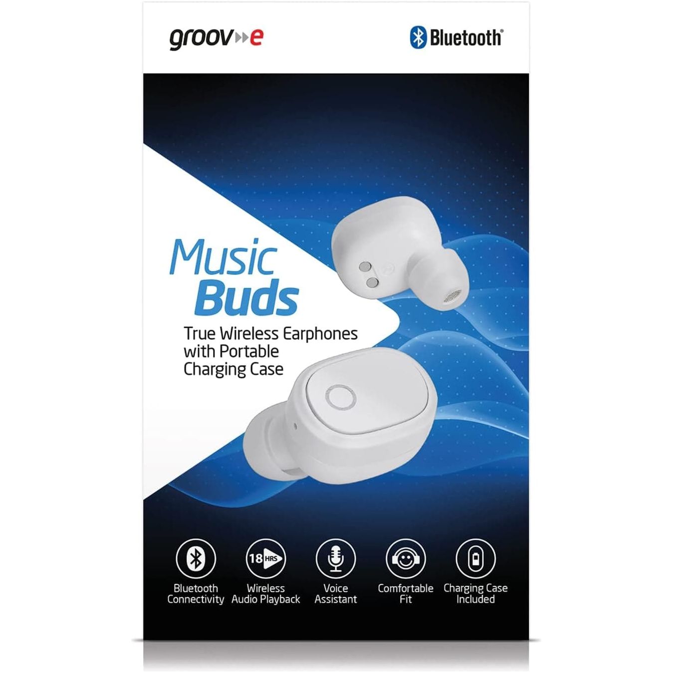 Buy Gadcet UK,groov-e Music Buds - Wireless Bluetooth In-Ear Earphones - Earbuds with Built-in Mic, Hands-Free Calling, Charging Case, & Voice Assistant - 18hrs Audio Playback - White - Gadcet UK | UK | London | Scotland | Wales| Near Me | Cheap | Pay In 3 | Headphones & Headsets